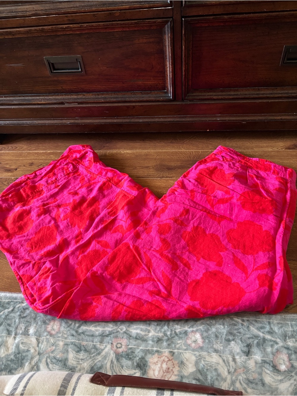 kate spade Bright Pink Floral Wide-Leg Lounge Pants